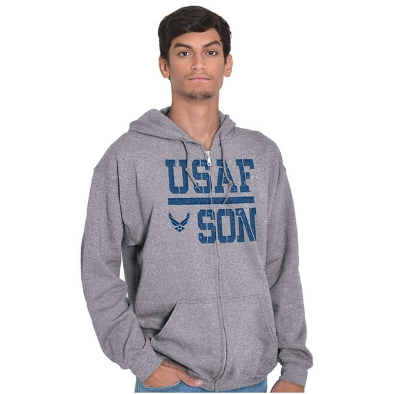 USAF Son United States Air Force Zip Hoodie Sweatshirt Men Brisco Brands L