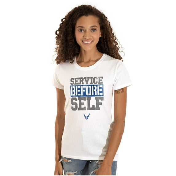 USAF US Air Force Service Before Self Women's T Shirt Ladies Tee Brisco Brands X