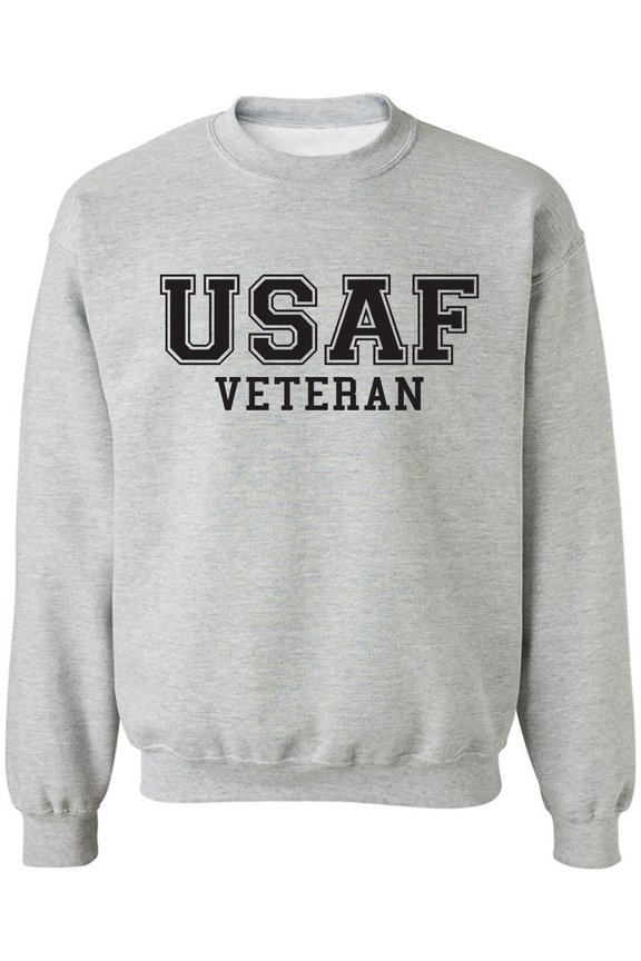 USAF Veteran Black logo Military Style Physical Training Crewneck Sweatshirt