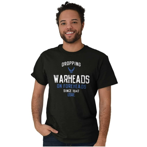 USAF Warheads on Foreheads Funny Men's Graphic T Shirt Tees Brisco Brands S