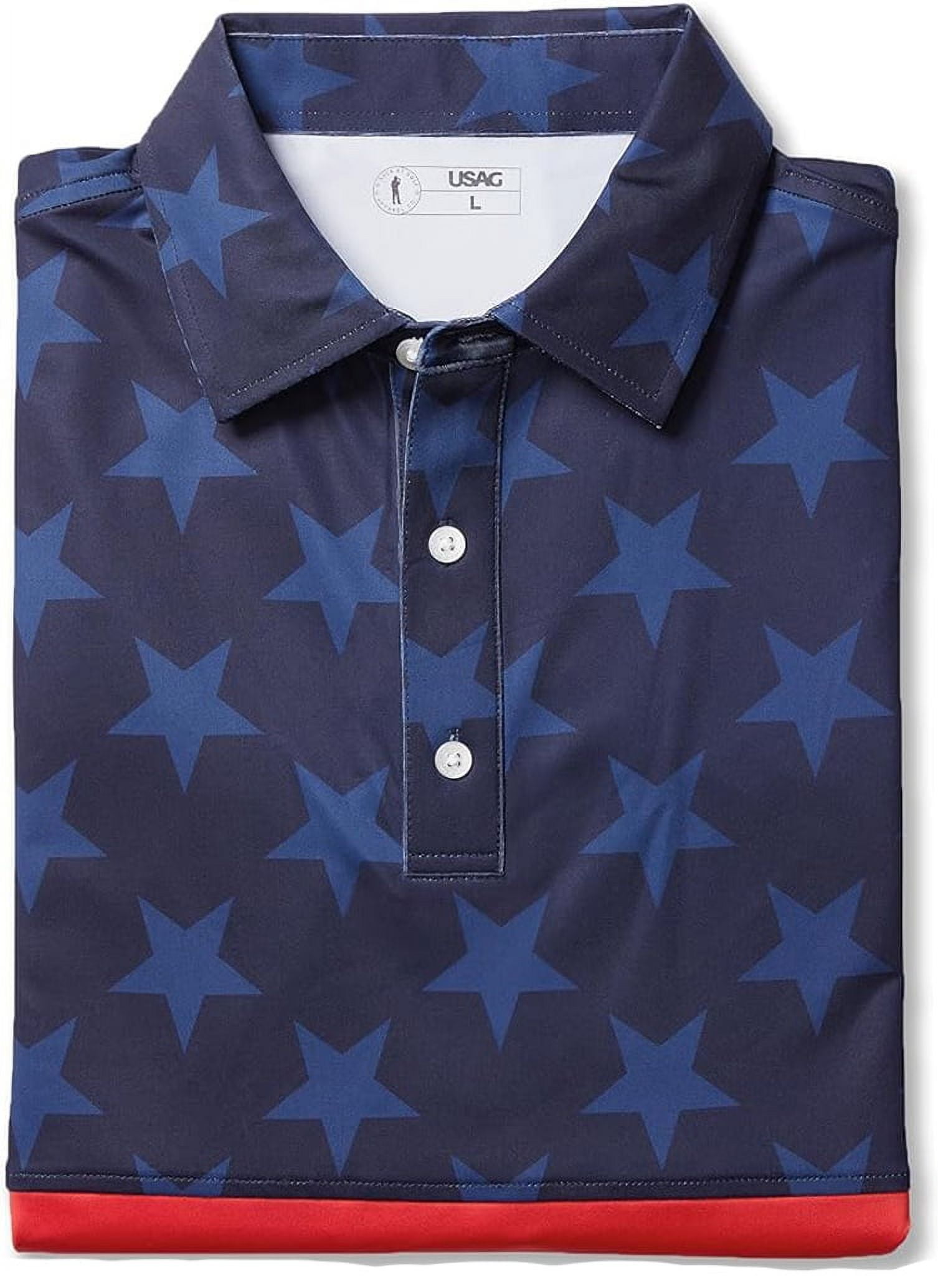 USAG Men's High Performance Dry Fit Short Sleeve Golf Polo Shirt