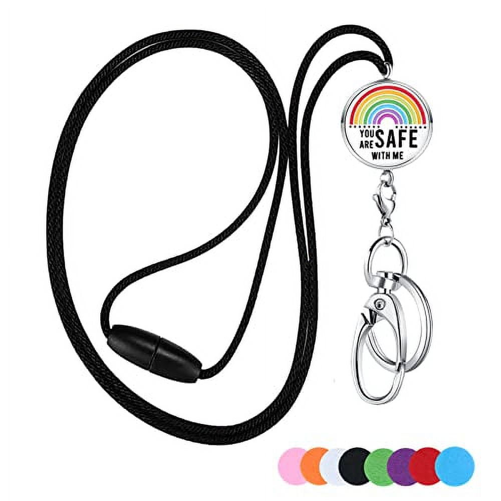 Toykee ID Badge Holder with Lanyard and Retractable Badge Reel Clip,  Rainbow LGBTQ Pride Card Name Tag Lanyard Vertical ID Protector Bage Clips  for Nurse Nursing Doctor Teacher Student : : Office