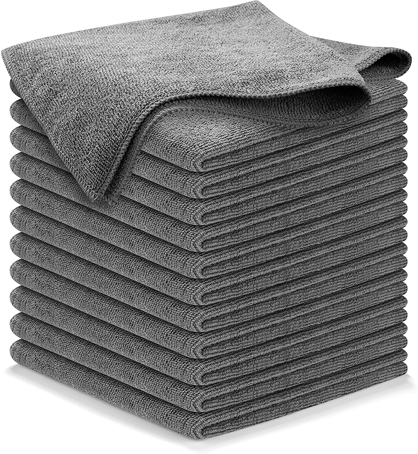 Microfiber Car Drying Towels 2-Pack, Cleaning Cloth (16x16, Blue/Gray, 1200  GSM)