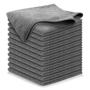 USANOOKS Microfiber Cleaning Cloths-Microfiber Towels-Gray- Pack of 12 (12.5"x12.5")