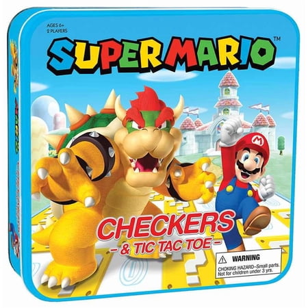 Super Mario™ vs Bowser Checkers & Tic Tac Toe Board Game, by USAopoly