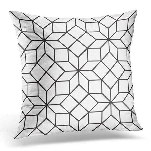USART Abstract Tracery Trellis Pattern Black and White Architecture Pillows case 18x18 Inches Home Decor Sofa Cushion Cover