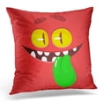 thumbnail image 1 of USART Alien Funny Cartoon Monster Face Showing Tongue Halloween Red Avatar Character Pillow Case Pillow Cover 20x20 inch, 1 of 1