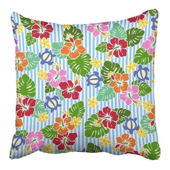 USART Aloha Hibiscus Flower Pattern This Painting Continues Repeatedly Beautiful Pillowcase Cushion Cover 16x16 inch
