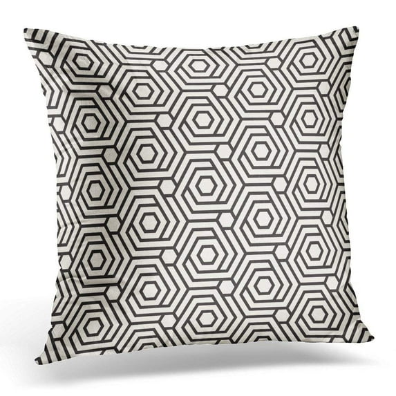 USART Black Abstract Lattice Pattern Modern Stylish with Monochrome Trellis Geometric Grid Simple Design White Pillow Case Pillow Cover 20x20 inch