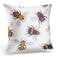 thumbnail image 1 of USART Black Ancient Bees Ink Sketch with Bumblebee Insect Wild Animal Drawing White Beekeeping Pillow Case Pillow Cover 20x20 inch, 1 of 1
