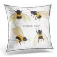 thumbnail image 1 of USART Black Bumblebee Honey Bee of and Insect Flying Flat Style White Animal Pillow Case Pillow Cover 20x20 inch, 1 of 1