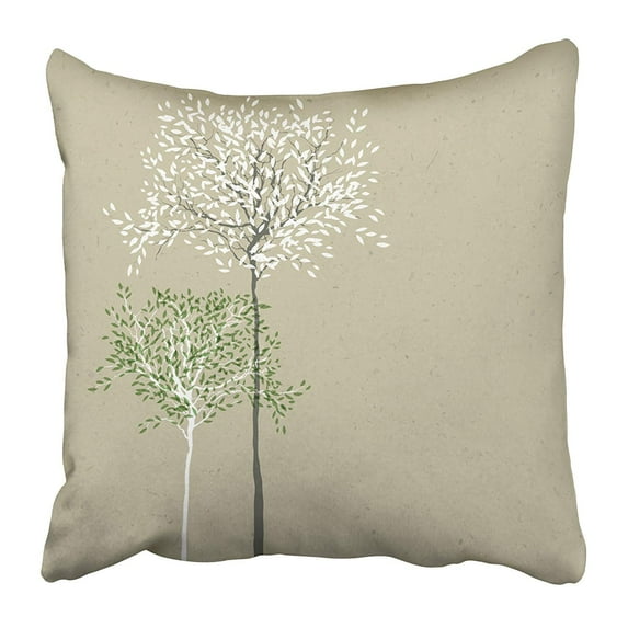 USART Black Life Trees the Trunk and Leaves in Separate Layers Green Forest Silhouette Pillow Case Cushion Cover 18x18 inch