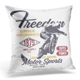 thumbnail image 1 of USART Black Motor Vintage Motorcycle Racer Silhouette and Design White Bike Throw Pillow Case Pillow Cover Sofa Home Decor 16x16 Inches, 1 of 1