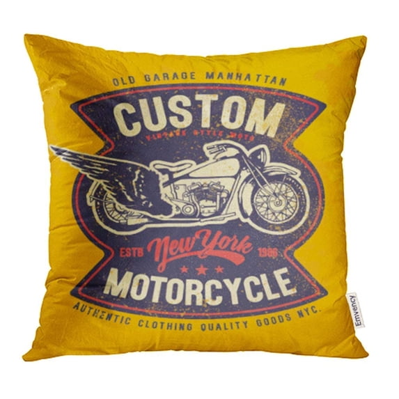 USART Black Tee Motorcycle Vintage Graphic Badge Biker Motor Racing Custom Pillowcase Cushion Cases 20x20 inch