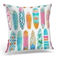 thumbnail image 1 of USART Blue Board Watercolor Surfboards Pattern Colorful Surf Orange California Pillows case 20x20 Inches Home Decor Sofa Cushion Cover, 1 of 1