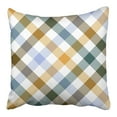 thumbnail image 1 of USART Blue Chess Colored Diagonal Check Yellow Plaid Striped Tartan Abstract Celtic Pillowcase Cushion Cover 16x16 inch, 1 of 1