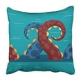 thumbnail image 1 of USART Blue Octopus of Kraken in Ocean Flat Style Green Tentacle Cartoon Fish Fantasy Pillowcase Cushion Cover 16x16 inch, 1 of 1