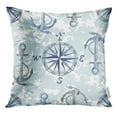 thumbnail image 1 of USART Blue Sea Pattern with Anchors and Compass Perfect Prints Adventure Pillow Case 20x20 Inches Pillowcase, 1 of 1