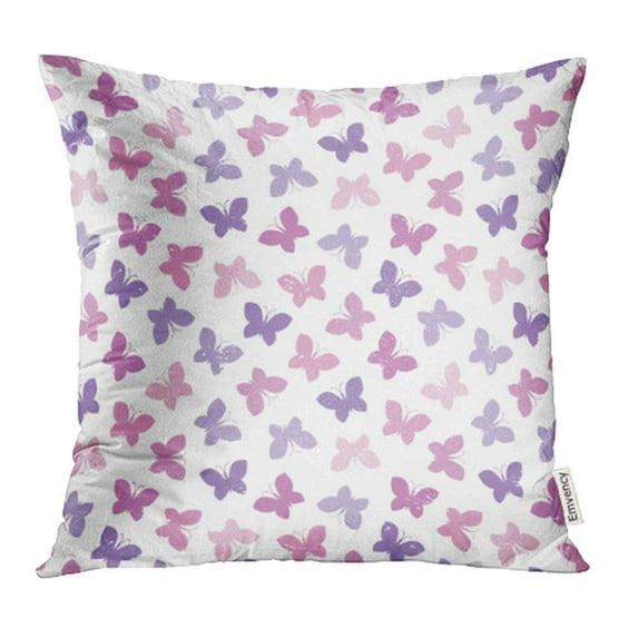 USART Butterflies in Light Purple and Pink Cute Hipster Pattern for Children Baby Pillowcase Cushion Cases 20x20 inch