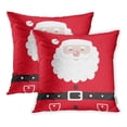 thumbnail image 1 of USART Christmas Santa Claus Black Belt on Red Cartoon Pillow Case Pillow Cover 16x16 inch Set of 2, 1 of 1
