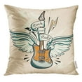 thumbnail image 1 of USART Culture Music Design Drawn Winged Rock and Roll Guitar Pop Pillow Case 18x18 Inches Pillowcase, 1 of 1