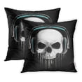 thumbnail image 1 of USART Face Graphic Skull Evil Concert Rock Roll Music Headphone Pillowcase Cushion Cover 18x18 inch, Set of 2, 1 of 1