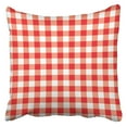 thumbnail image 1 of USART Gingham Red Checks White Abstract Americana Artistic Canvas Celebration Checked Pillowcase Cushion Cover 18x18 inch, 1 of 1