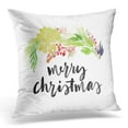thumbnail image 1 of USART Green Berry Christmas Wreath Watercolor Holiday Blossom Pillow Case Pillow Cover 20x20 inch, 1 of 1