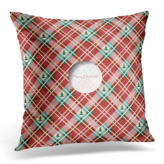 USART Green Skirt Christmas Tartan Red Tree Pillow Case Pillow Cover 20x20 inch
