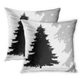 thumbnail image 1 of USART Silhouette Christmas Tree Highly Details Pine Xmas Pillow Case Pillow Cover 20x20 inch Set of 2, 1 of 1