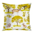 thumbnail image 1 of USART Watercolor Yellow Autumn Park Forest with Trees and Animals Deer Rabbits Antelope Pillow Case Pillow Cover 16x16 inch Throw Pillow Covers, 1 of 1