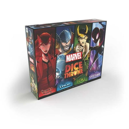 Marvel Dice Throne 4-Hero Box - Scarlet Witch, Thor, Loki and Spider-Man Board Game, by USAopoly
