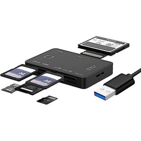 USB 0 card reader 7-in-1 storage card adapter for high-speed data transmission, multi card compatibility (SD, Micro SD, CF, MS, C Duo)