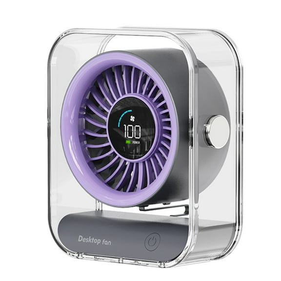 USB 100-Speed Adjustable Fan Household Silent Desktop Fan LED Screen Display 5V-2A LED Intelligent-screen Adjustable Cool-down