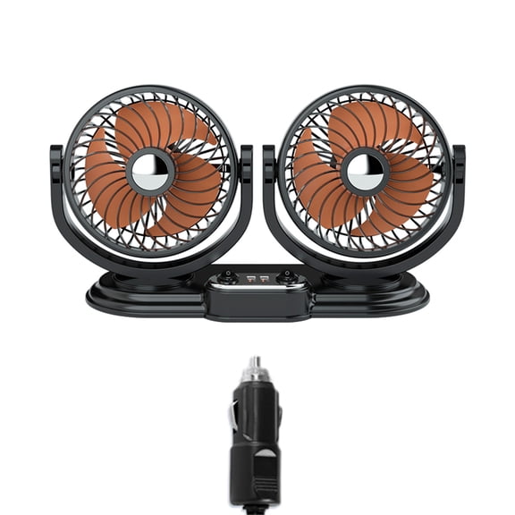 USB 12V for Head Fan Personal Portable Cooling Fan with 360 Rotation Adjustable for Traveling with 2 USB Port