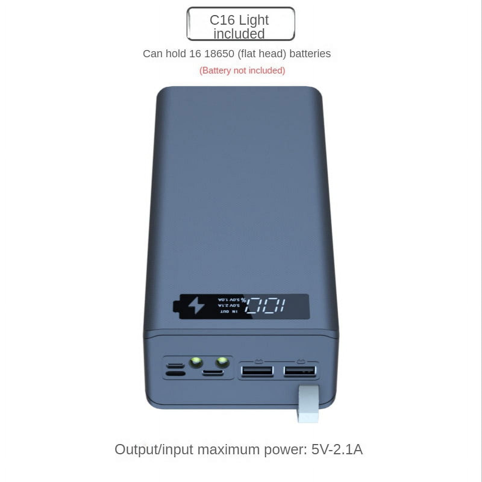 USB 16X18650 Battery Bank Case Battery Charge Storage Boxes C16 with