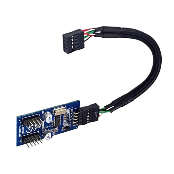 USB 2.0 9Pin Double Output Adapter Splitter 9-Pin Port Multilier for Seamlessly Computer Mainboard Connection