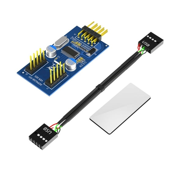 USB 2.0 9Pin to Dual Port Adapter 9Pin Extension Card Connector for PC ...