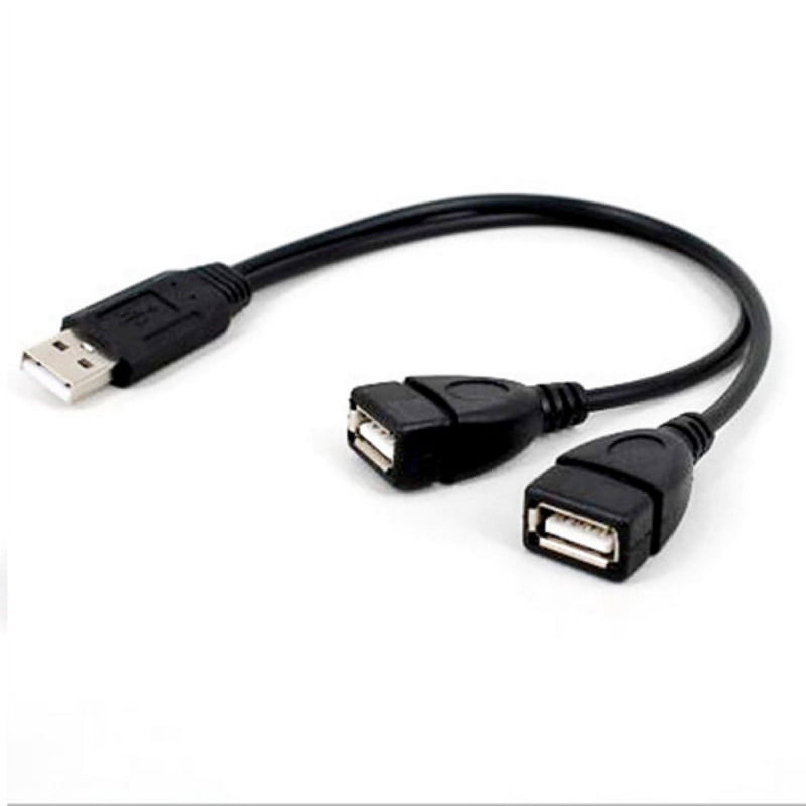 USB 2.0 A Male To 2 Dual USB Female Jack Y Splitter Hub Power Cord Adapter Cable