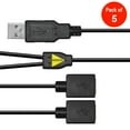thumbnail image 1 of USB 2.0 A Male To Dual USB Female Y Splitter Power Cord Adapter Cable x5 PACK, 1 of 4