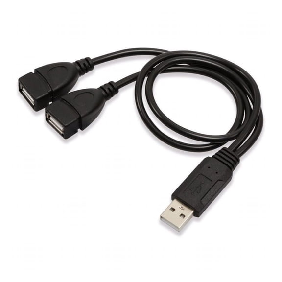 USB 2.0 Adapter Cord Double USB Female Y Splitter Cable for Laptop Tablet Smartphone Support Charging and Data Transfer