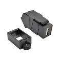 thumbnail image 1 of USB 2.0 All-in-One Keystone/Panel Mount Angled Coupler (F/F), Black, 1 of 4
