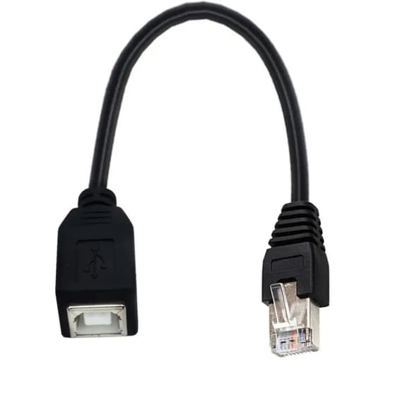 USB 2.0 B Female to Ethernet RJ45 Male Printer Connection Network Cable, USB B Printing Port Extension Cable 10cm