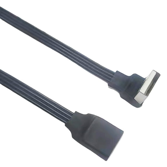 USB 2.0 Cable 90°Angled Extension Cord Male to Female for Seamless Charging and Data Transfer on Various Devices