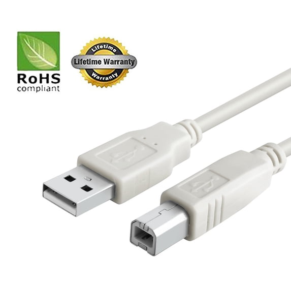USB 2.0 Cable - A-Male to B-Male for Canon ImageRunner Advance Printer (Specific Models Only) - 3 FT/10 PACK/IVORY