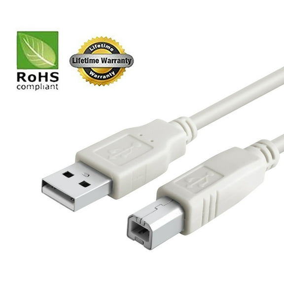 USB 2.0 Cable - A-Male to B-Male for Canon Pixma Printer (Specific Models Only) - 6 FT/2 PACK/IVORY
