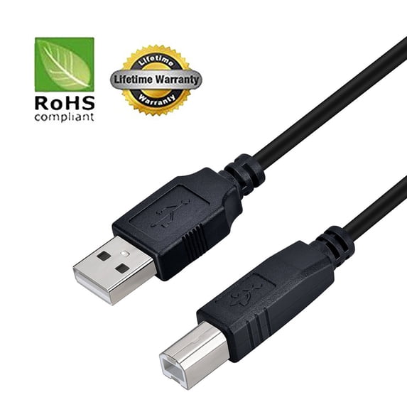 USB 2.0 Cable - A-Male to B-Male for HP Color Copier Printer (Specific Models Only) - 10 FT/10 PACK/BLACK