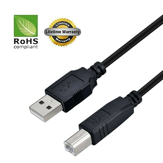 USB 2.0 Cable - A-Male to B-Male for Kawai Digital Piano (Specific Models Only) - 6 FT/2 PACK/BLACK