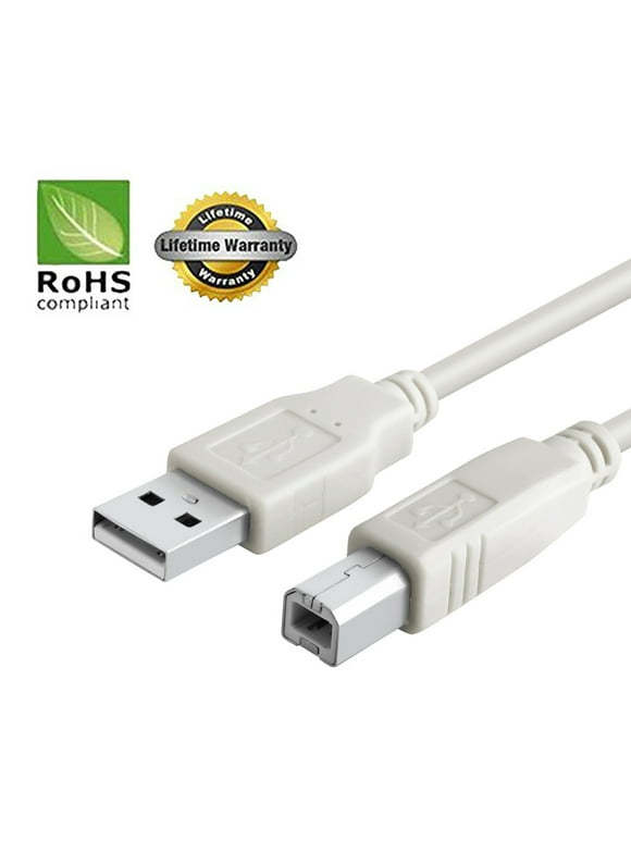 USB 2.0 Cable - A-Male to B-Male for Plustek Opticpro Scanner (Specific Models Only) - 3 FT /IVORY