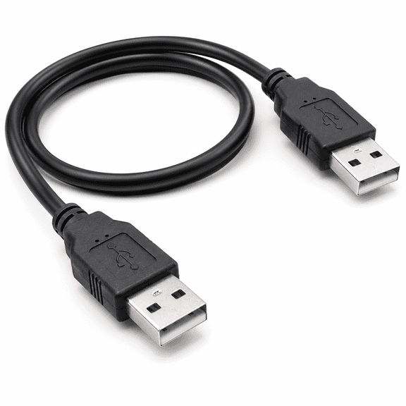 USB 2.0 Cable A Male to A Male,High-Speed Cord,10FT USB Data Transfer & Charging Lead,Compatible with PC,Laptop,Printer,Keyboard,Mouse,Console,HDTV,Camera,Hub - Black
